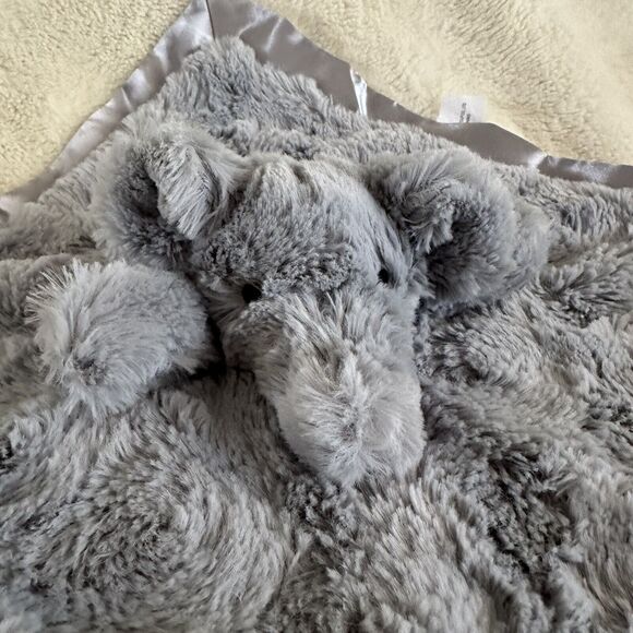 Cloud Island Gray Elephant Lovey Blanket 13" Soft Satin Baby Nursery Plush - Picture 2 of 5